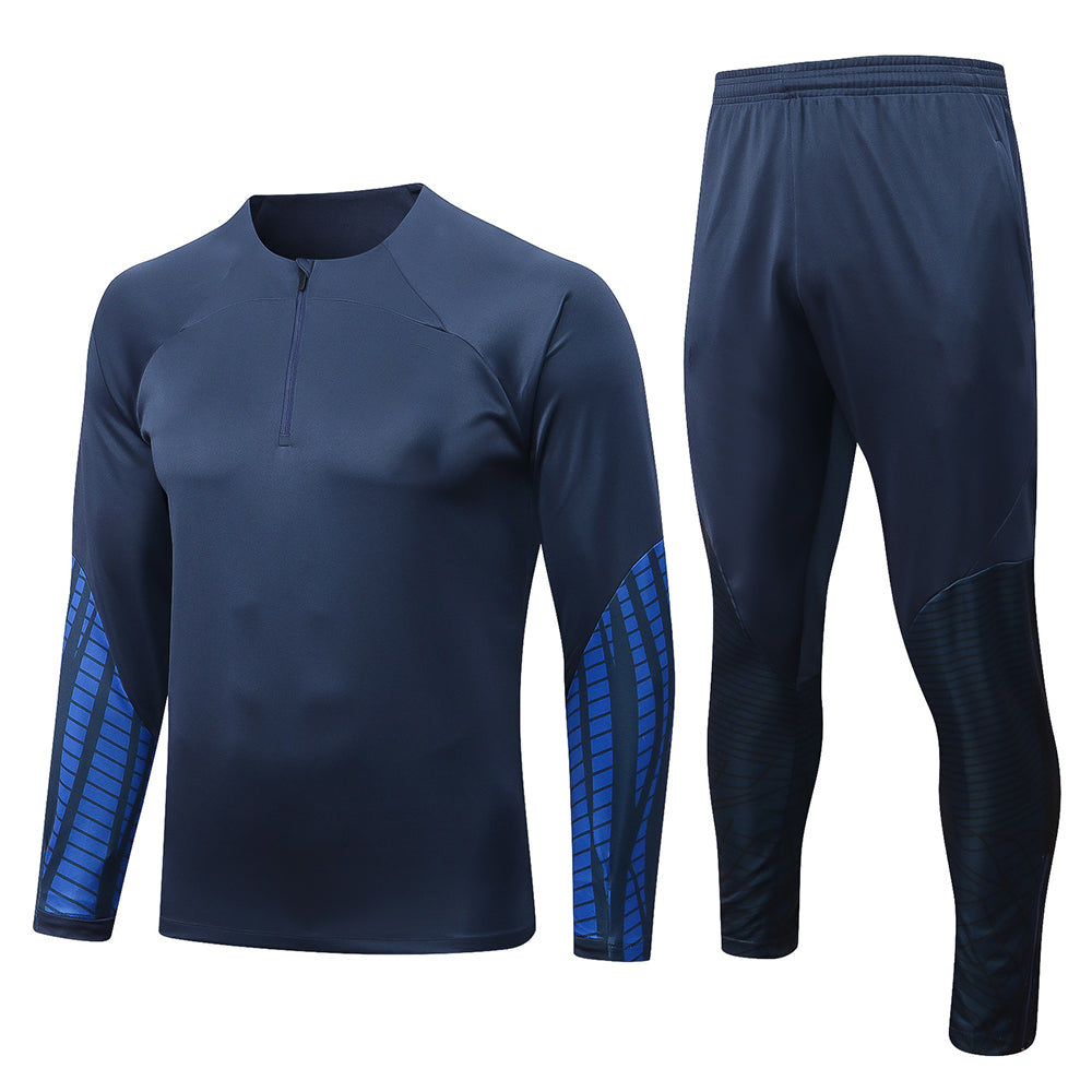 Traje de entrenamiento de fútbol con media cremallera, chándal para hombre, chándal para correr